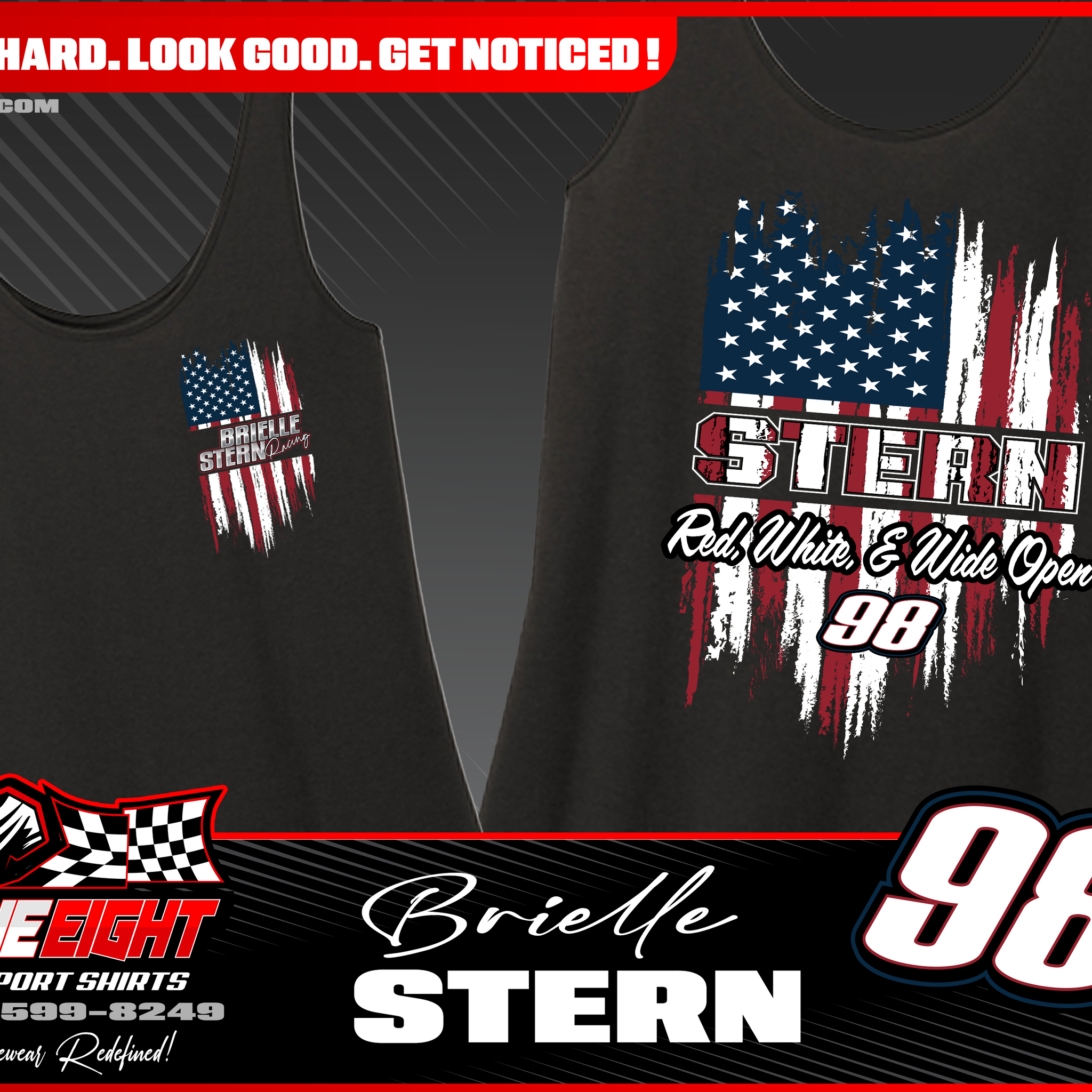 Brielle Stern Red White And Wide Open Ladies Tank Top