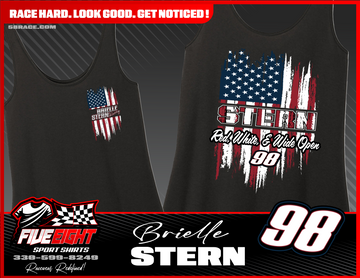 Brielle Stern Red White And Wide Open Ladies Tank Top