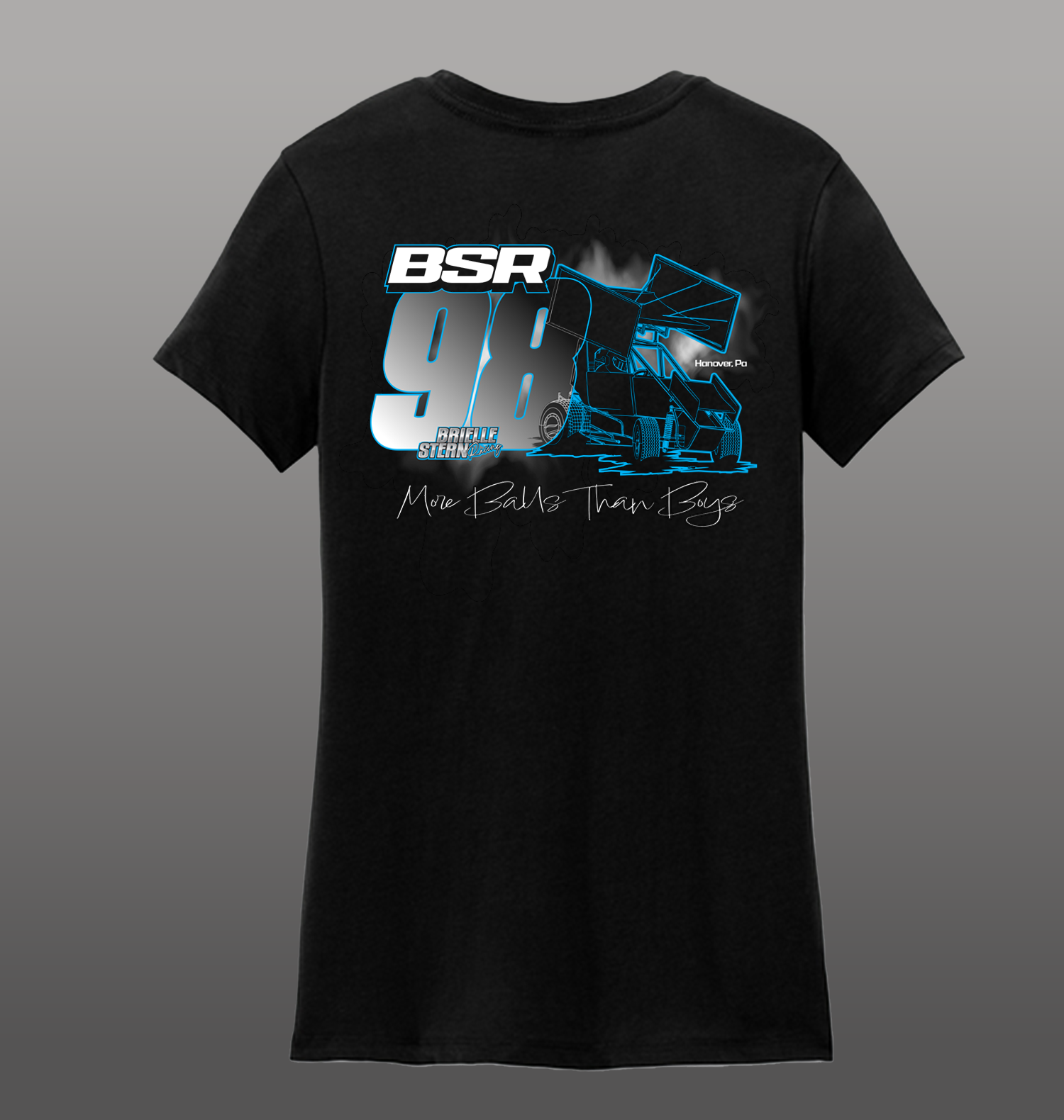 Brielle Stern Vapor Sprint Car Blue Logo Ladies T-shirt